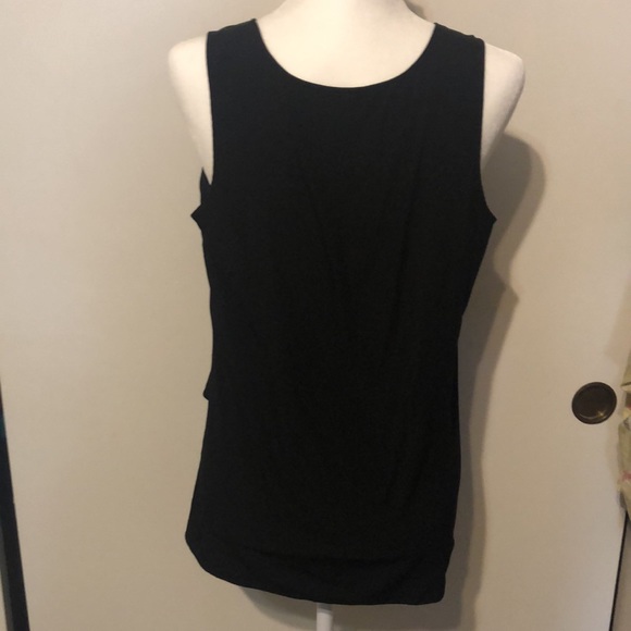 Ann Taylor black sleeveless ruffle tank top - Picture 3 of 5